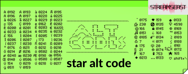 star alt code